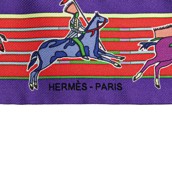 Pre-owned Hermès Pani La Shar Pawnee Twilly Silk Scarf Purple