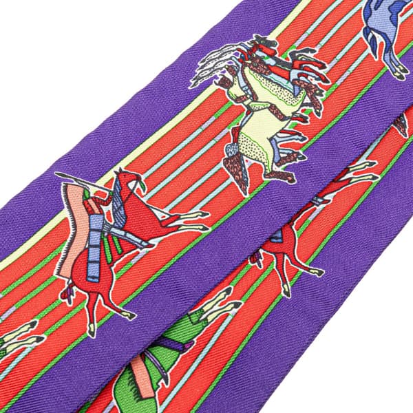 Pre-owned Hermès Pani La Shar Pawnee Twilly Silk Scarf Purple