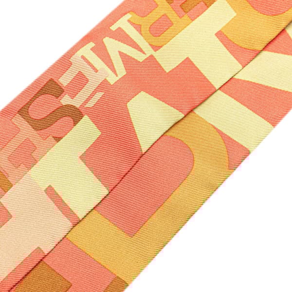 Pre-owned Hermès Capitales Silk Twilly Scarf Orange