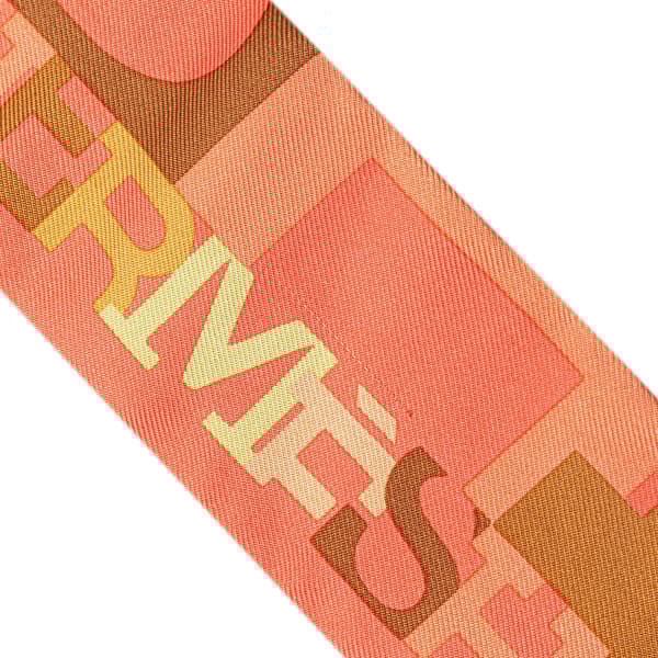 Pre-owned Hermès Capitales Silk Twilly Scarf Orange