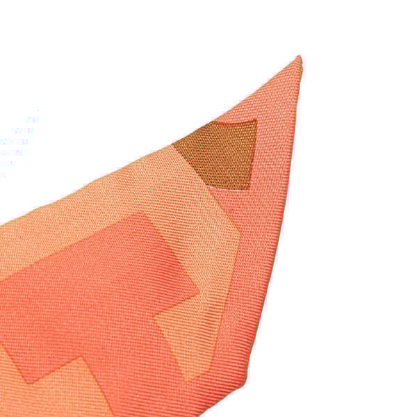 Pre-owned Hermès Capitales Silk Twilly Scarf Orange