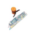 Miniatyrbilde 6 av 6: Pre-owned Hermès La Danse des Amazones Silk Twilly Scarf Pink