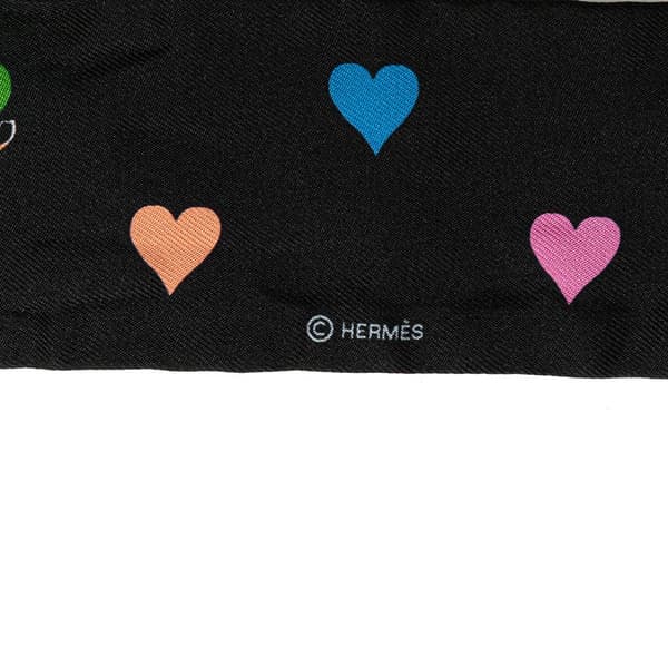 Pre-owned Hermès Tea Time Silk Twilly Scarf Black