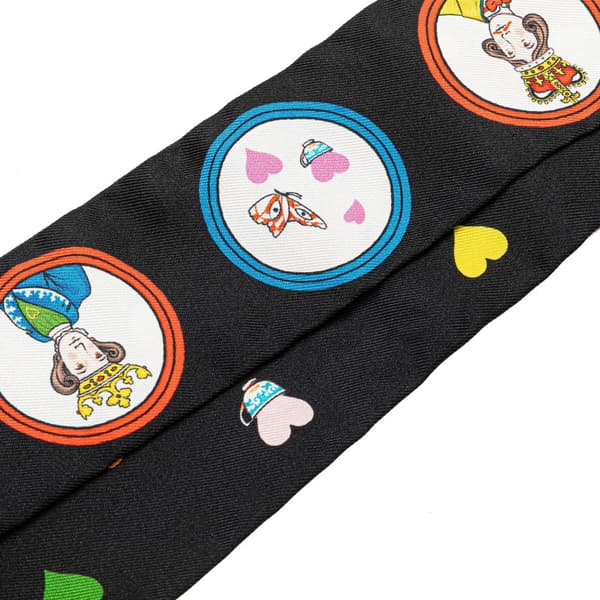 Pre-owned Hermès Tea Time Silk Twilly Scarf Black