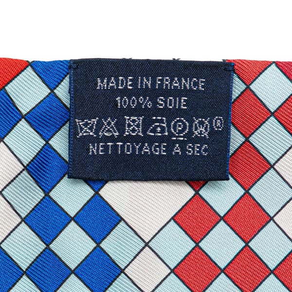 Pre-owned Hermès Colliers de Chiens Remix Silk Twilly Scarf Blue