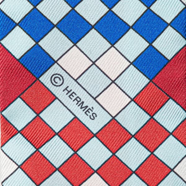 Pre-owned Hermès Colliers de Chiens Remix Silk Twilly Scarf Blue
