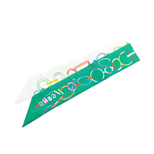 Pre-owned Hermès Do Re Boucles Twilly Scarf Green