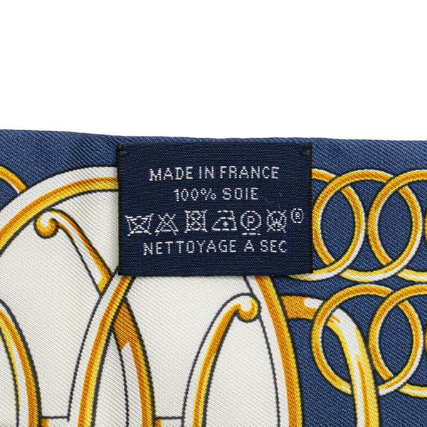 Pre-owned Hermès Lift Profile Silk Twilly Scarf Blue