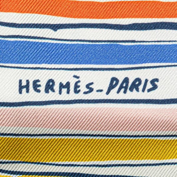 Pre-owned Hermès Rayures d'Ete Twilly Silk Scarf Blue
