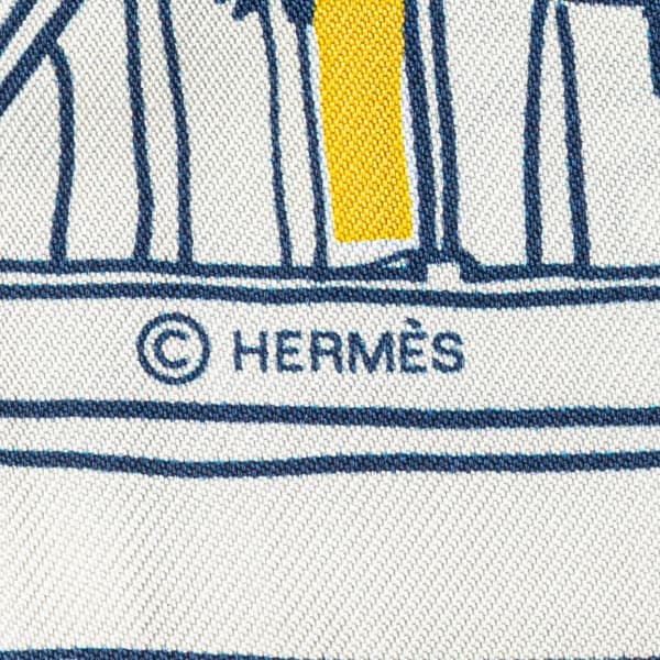 Pre-owned Hermès Rayures d'Ete Twilly Silk Scarf Blue