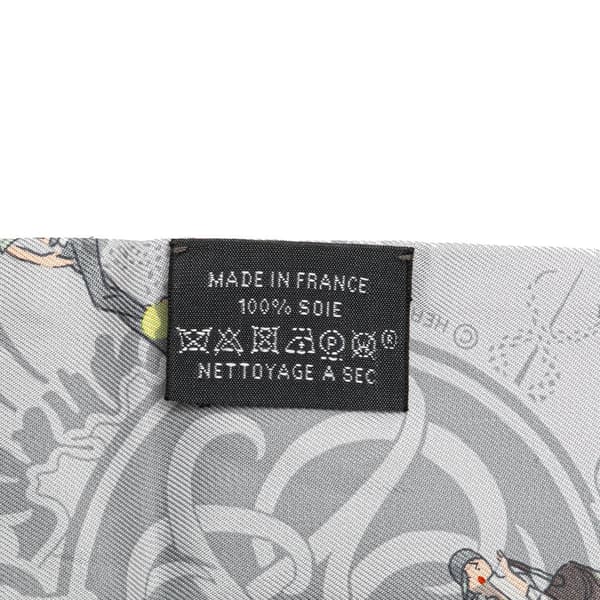 Pre-owned Hermès Ex-Libris Les Parisiennes Twilly Silk Scarf Gray