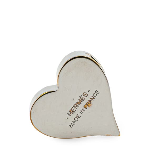 Pre-owned Hermès Palladium Plated Tea Time Heart Twilly Ring Red