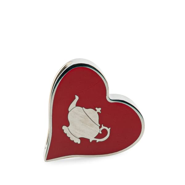 Pre-owned Hermès Palladium Plated Tea Time Heart Twilly Ring Red