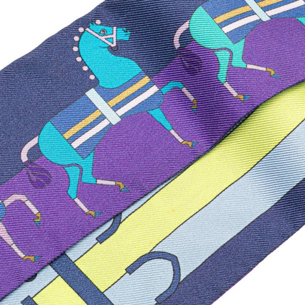 Pre-owned Hermès Rocabar Silk Twilly Scarf Purple