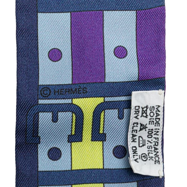 Pre-owned Hermès Rocabar Silk Twilly Scarf Purple