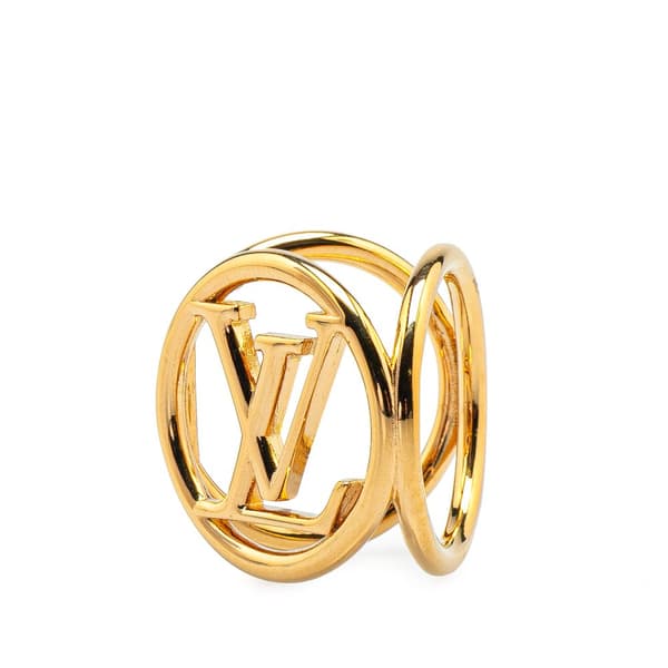 Pre-owned Louis Vuitton Gold Plated Bijoux Fleur Louise Scarf Ring Gold