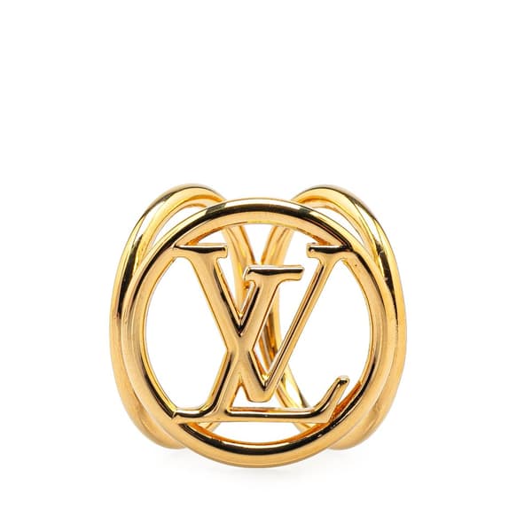 Pre-owned Louis Vuitton Gold Plated Bijoux Fleur Louise Scarf Ring Gold