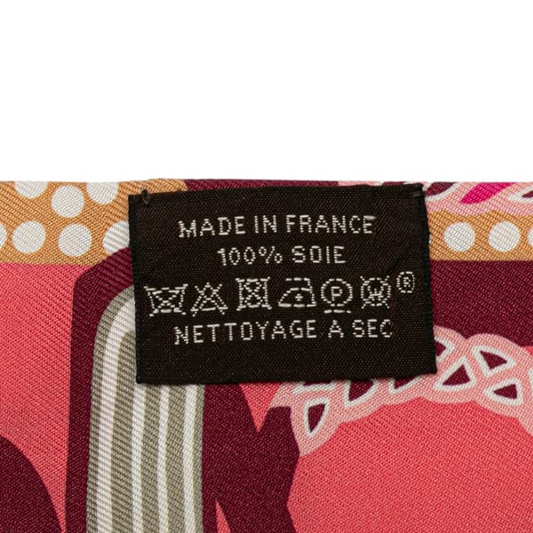 Pre-owned Hermès Fantaisie d Etriers Silk Twilly Scarf Pink