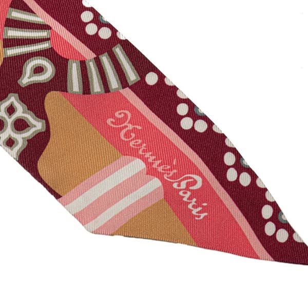 Pre-owned Hermès Fantaisie d Etriers Silk Twilly Scarf Pink
