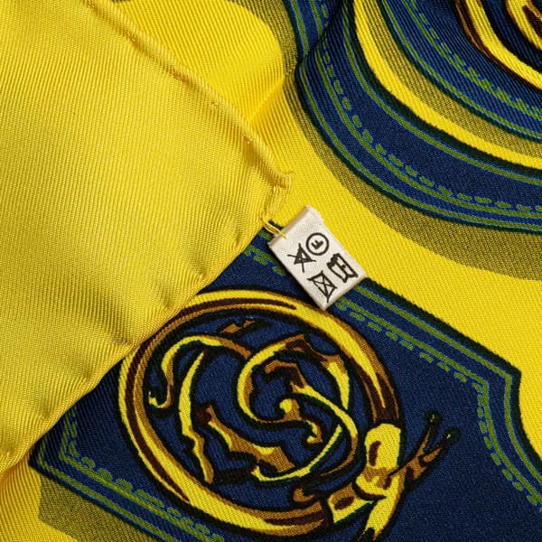 Pre-owned Hermès Harnais Des Presidents Silk Scarf Yellow