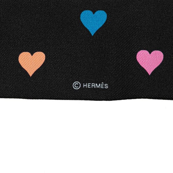 Pre-owned Hermès Tea Time Silk Twilly Scarf Black