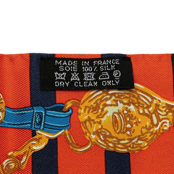 Pre-owned Hermès Brides De Gala Bayaderes Twilly Silk Scarf Orange