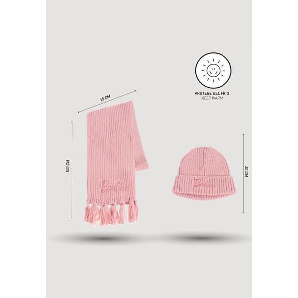 Ensemble - CERDA - Barbie - Sjal och mössa - Mjukt tyg - Rosa