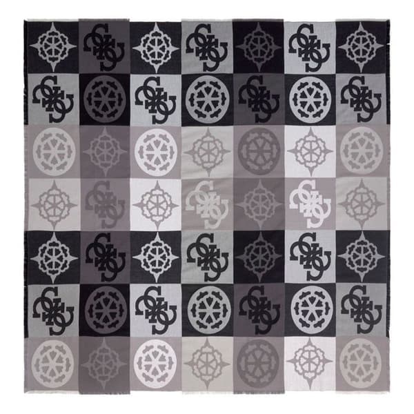 GUESS Echarpe anthracite svart för kvinnor - Scarf 125X125 Svart Multi 291018