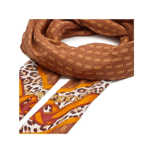 GUESS Echarpe brun orange för kvinnor Noelle Kefiah Scarf 130X130 Brun Logotyp 273581