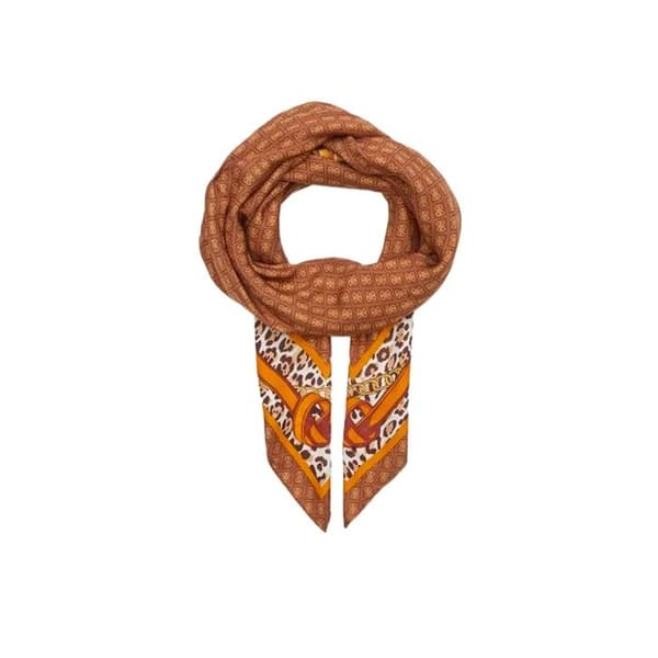 GUESS Echarpe brun orange för kvinnor Noelle Kefiah Scarf 130X130 Brun Logotyp 273581