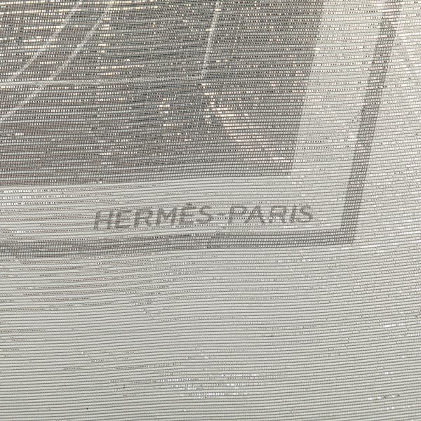 Pre-owned Hermès Ex Libris Glam Silk Scarf Gray