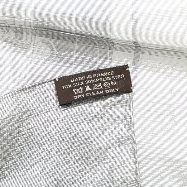 Pre-owned Hermès Ex Libris Glam Silk Scarf Gray