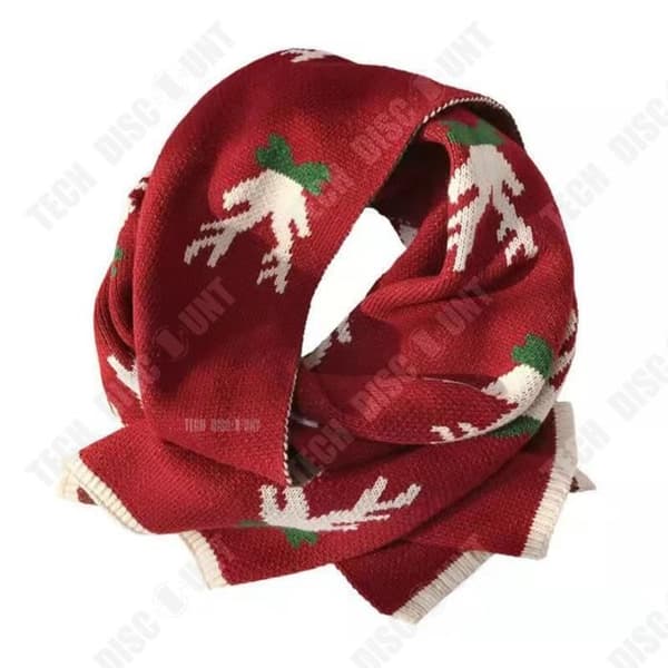 TD® Christmas älgmönsterscarf, vinterstickad varm halsduk för kvinnor, julklapp för par, studenthalsduk