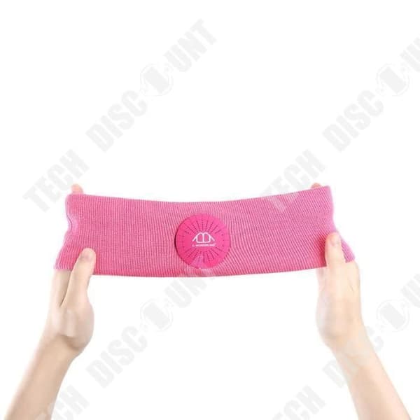 TD® Elektroniskt pannband integrerade hörlurar man kvinna musik sport högteknologiskt pannband rosa färg musikkontroll jogging