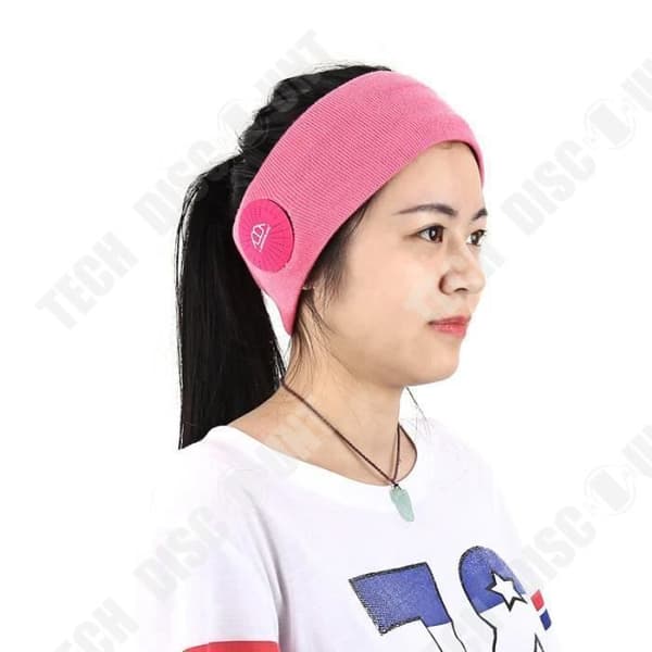TD® Elektroniskt pannband integrerade hörlurar man kvinna musik sport högteknologiskt pannband rosa färg musikkontroll jogging
