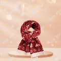 Miniatyrbild 4 av 4: TD® röd mångsidig stickad ullscarf för kvinnor, söt och varm vinterscarf för student, julscarf