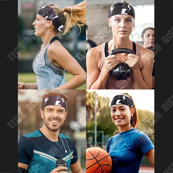 TD® Sport- och fitnesspannband för män och kvinnor Elastiska andningsbara, svettlöpare