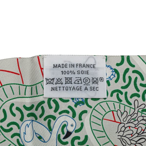 Pre-owned Hermès Splash Park Silk Twilly Scarf Gray