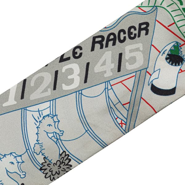 Pre-owned Hermès Splash Park Silk Twilly Scarf Gray