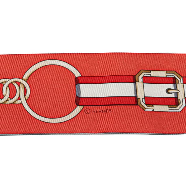 Pre-owned Hermès Grand Tralala Silk Twilly Scarf Orange