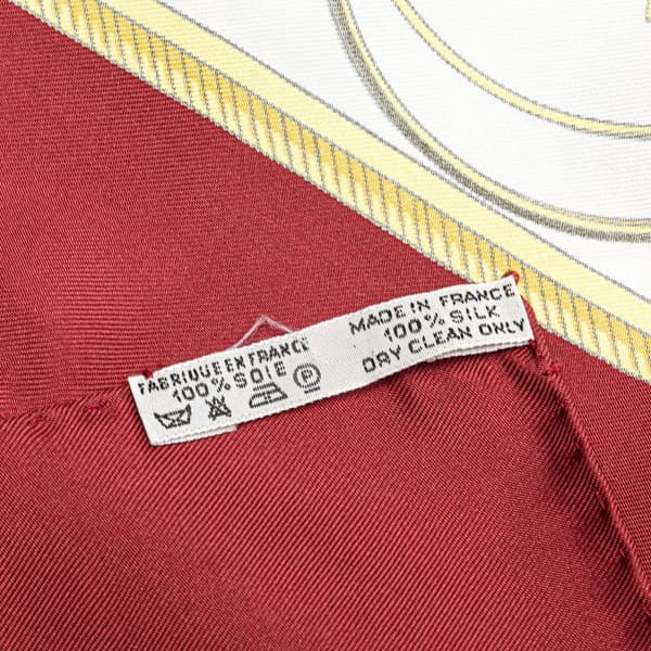 Pre-owned Hermès Les Voitures a Transformation Silk Scarf White
