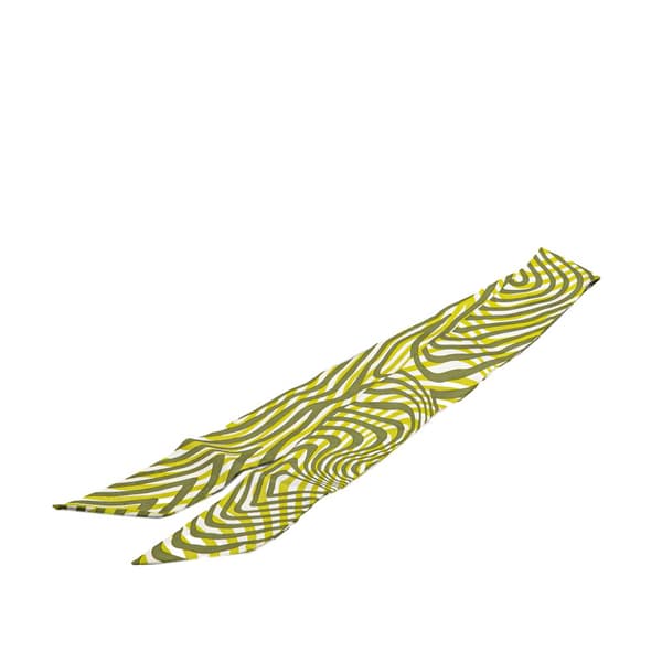 Pre-owned Hermès Refined Waves Twilly Silk Scarf Green