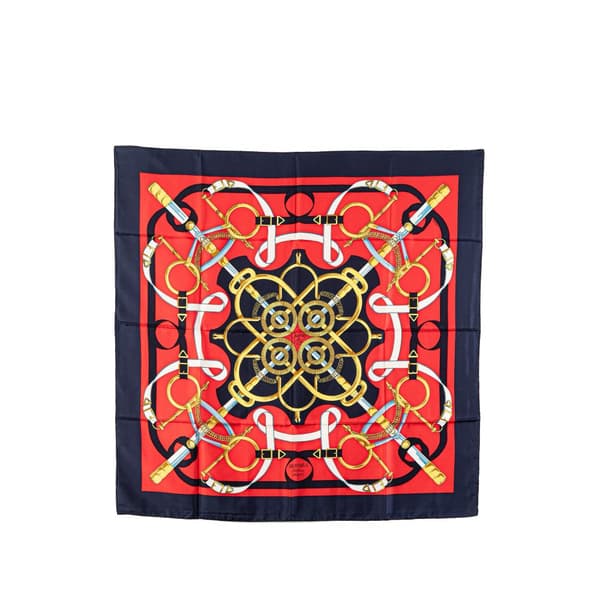 Pre-owned Hermès Eperon d'Or Silk Scarf Red