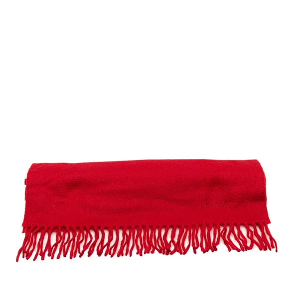 Pre-owned Hermès Cashmere Fringe Scarf Red