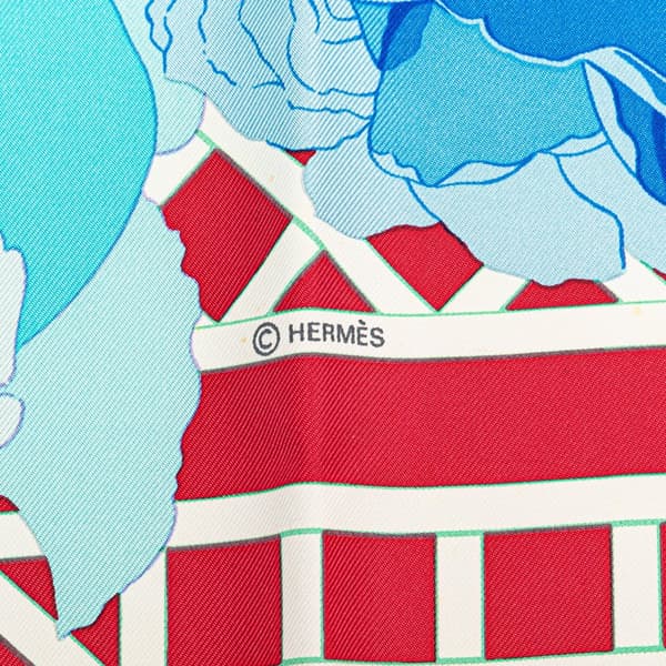 Pre-owned Hermès Roseraie Silk Scarf Red