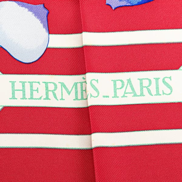 Pre-owned Hermès Roseraie Silk Scarf Red