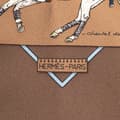 Miniatyrbilde 3 av 5: Pre-owned Hermès Le Monde du Polo Pocket Square Silk Scarf Brown