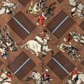 Miniatyrbilde 5 av 5: Pre-owned Hermès Le Monde du Polo Pocket Square Silk Scarf Brown