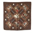 Miniatyrbilde 1 av 5: Pre-owned Hermès Le Monde du Polo Pocket Square Silk Scarf Brown