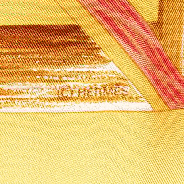 Pre-owned Hermès Jardin Creole Detail Silk Scarf Yellow